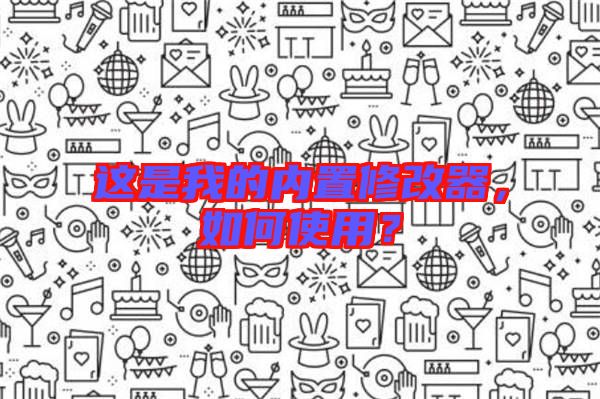 這是我的內(nèi)置修改器，如何使用？