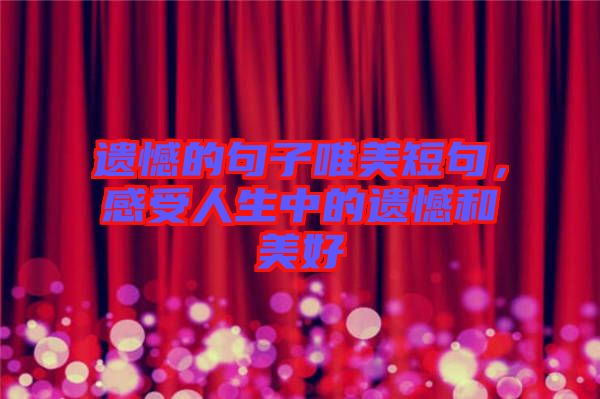 遺憾的句子唯美短句，感受人生中的遺憾和美好
