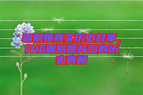 霸別姬真實(shí)歷史故事，介紹霸別姬背后的歷史真相